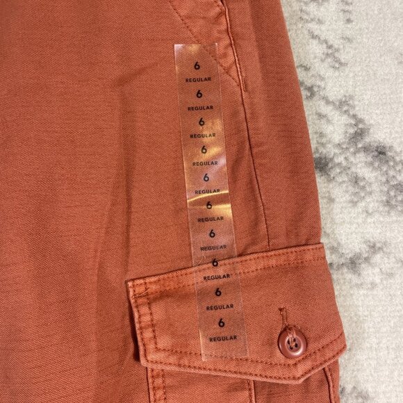 New American Eagle High Rise Straight Jeans Cargo Womens Size 6 Orange Y2K Hippi - Picture 5 of 16